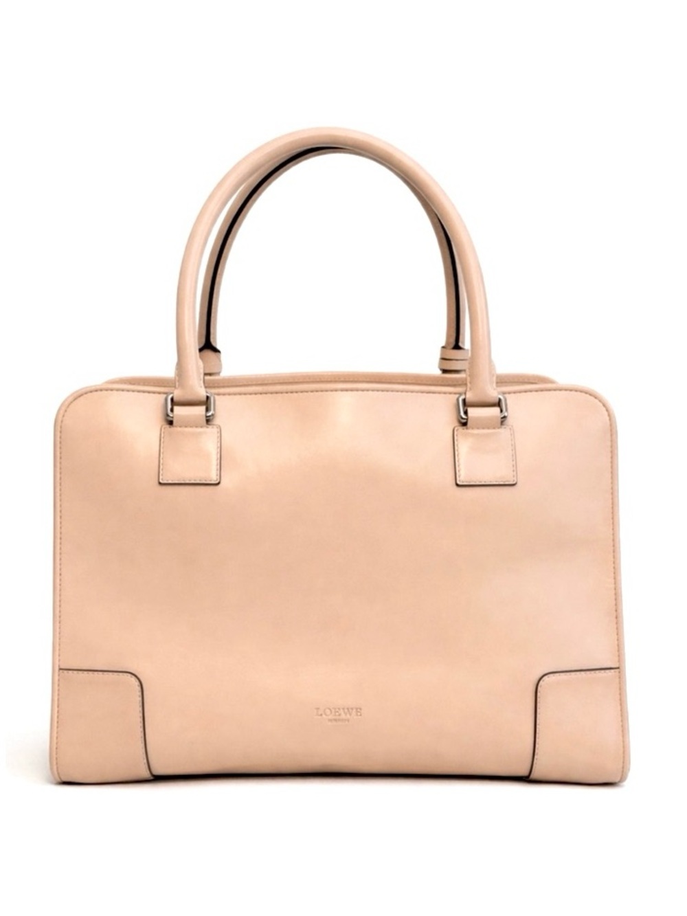 LOEWE Amazona 36 “Powder Pink” Tan Calfskin Leather Handbag RETAIL $4600+ - Picture 1 of 16
